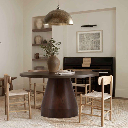 HAWKE 57"RD DARK ACACIA DINING TABLE