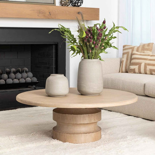 ARYN LIGHT WARM WASH ROUND COFFEE TABLE