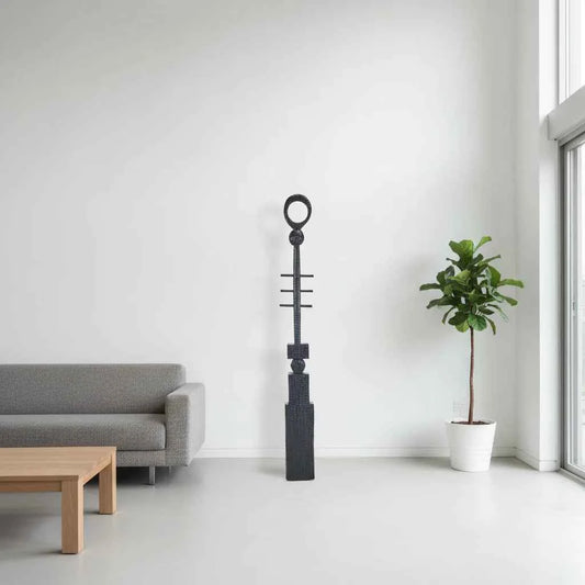 PILLAR TOTEM FLOOR SCULPTURE | XL 190 CM | BLACK