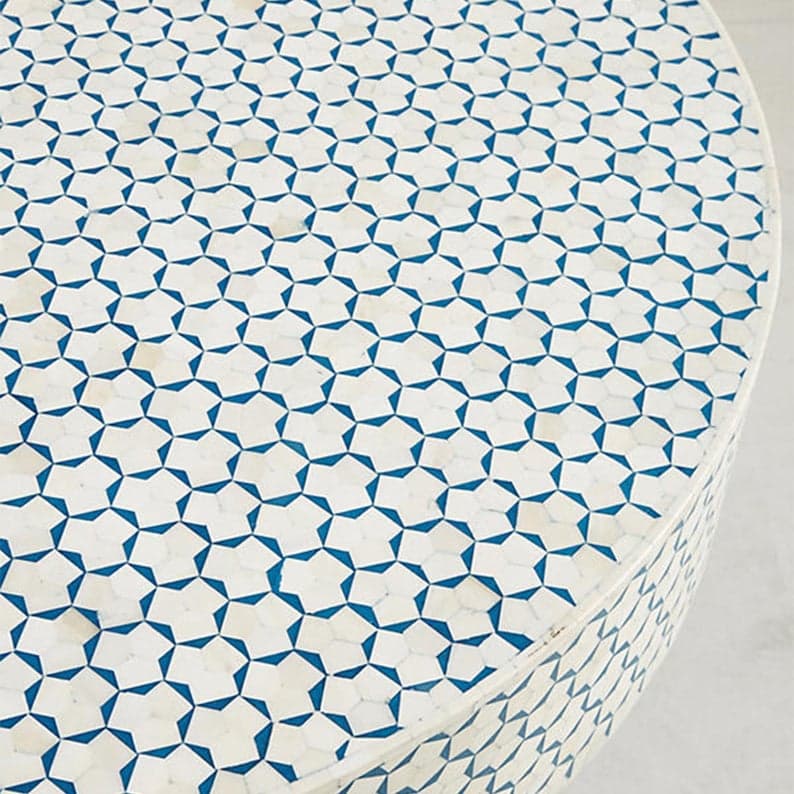 Bone Inlay Round Coffee Table for Home Centre Table Taragua Pattern by Hansa Handicraft - Hansa Handicraft