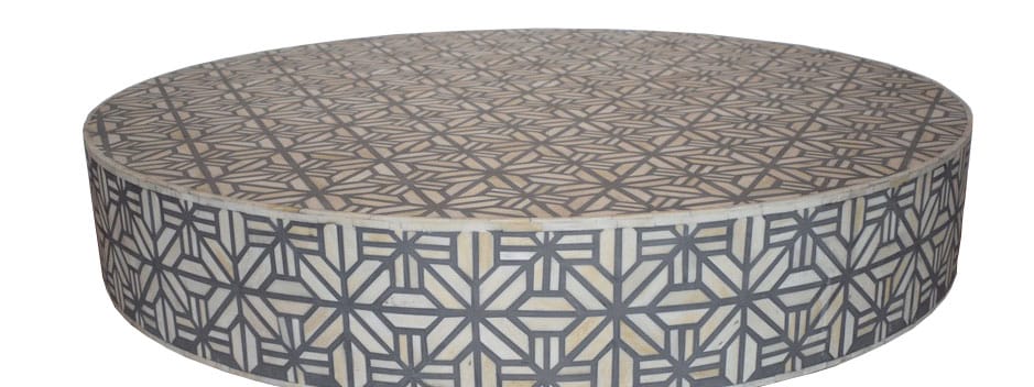 Bone Inlay Round Coffee Table for Home Centre Table Spider Inlay Pattern by Hansa Handicraft - Hansa Handicraft