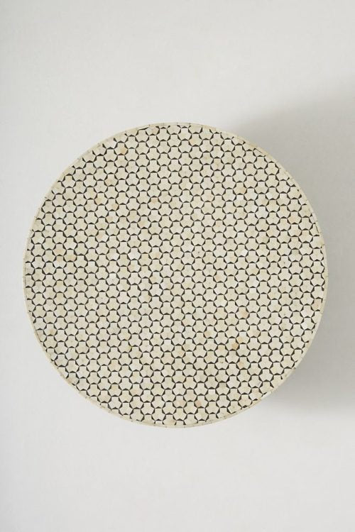 Bone Inlay Round Coffee Table for Home Centre Table Taragua Pattern by Hansa Handicraft - Hansa Handicraft