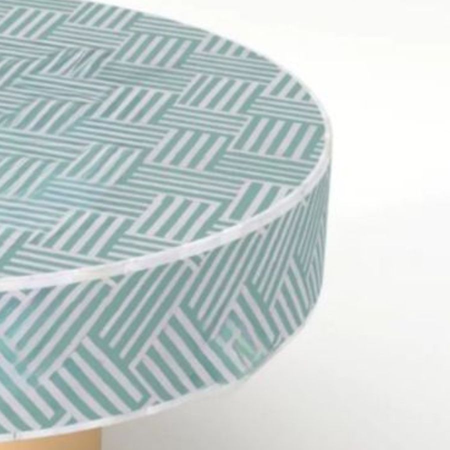 Bone Inlay Round Coffee Table for Home Centre Table Geometrical Pattern by Hansa Handicraft - Hansa Handicraft