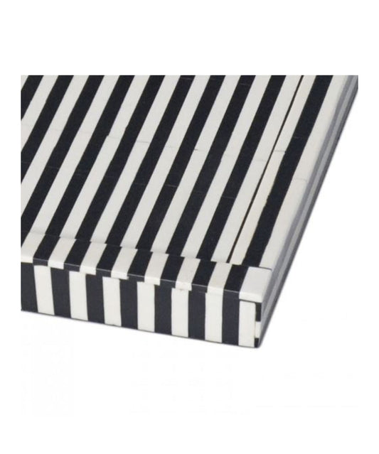 Handmade Bone Inlay Customized Serving Tray Strip Design for Home Decor, Tray for Wedding, Tray for Restaurant, Tray for Coffee Table, Tray for Decor - Hansa Handicraft