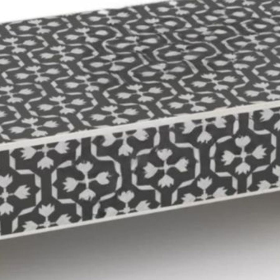 Bone Inlay Rectangle Coffee Table Moroccan Design With Iron Legs - Hansa Handicraft