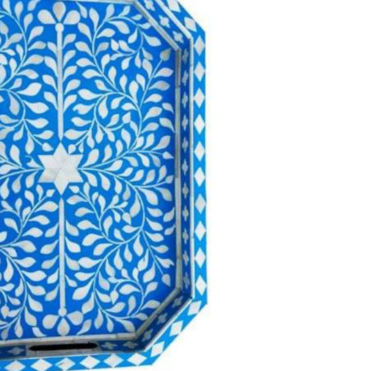 Handmade Bone Inlay Customized Serving Tray Floral Design for Home Decor, Tray for Wedding, Tray for Restaurant, Tray for Coffee Table, Tray for Decor - Hansa Handicraft