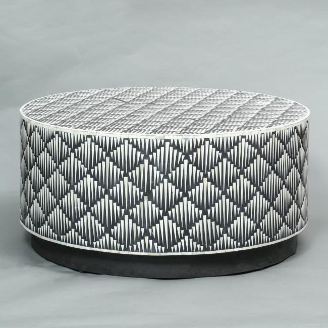 Bone Inlay Round Coffee Table for Home Centre Table Modern Pattern by Hansa Handicraft - Hansa Handicraft