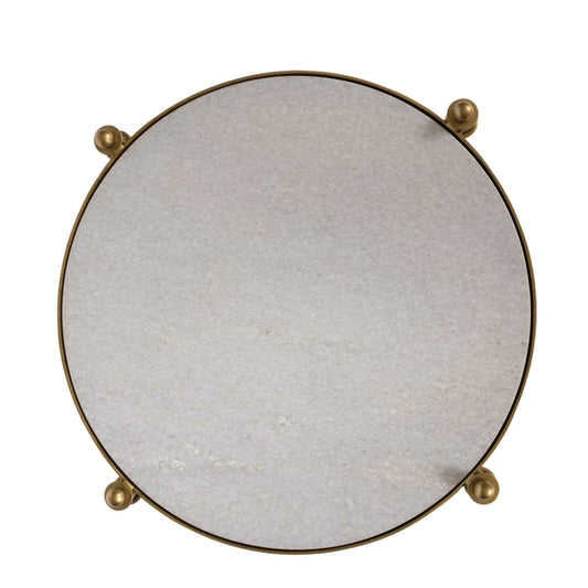 Brushed Gold & Marble Side Table