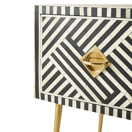 Bone Inlay Desk Geometrical Design Hansa Handicraft