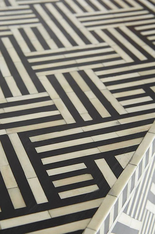 Bone Inlay Desk Geometrical Design Hansa Handicraft