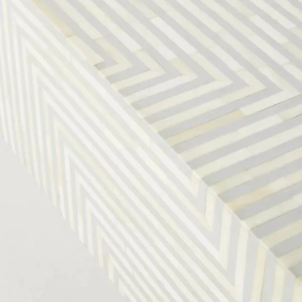 Bone Inlay Rectangle Coffee Table Strip Design With Brass Legs - Hansa Handicraft