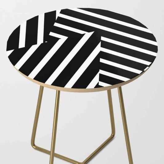 Bone Inlay End Table Handmade Decorative Side Table with Intricate Geometric Pattern Design Indian Artisan Accent Furniture for Living Room, Bedroom or Hallway Boho & Vintage Style Décor