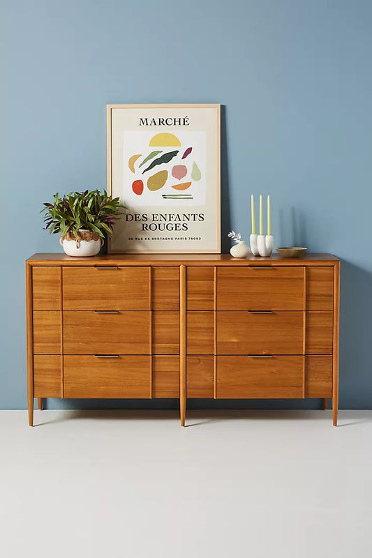 Quincy Six-Drawer Dresser | Modern Dresser Chest of 6 Drawers - Hansa Handicraft