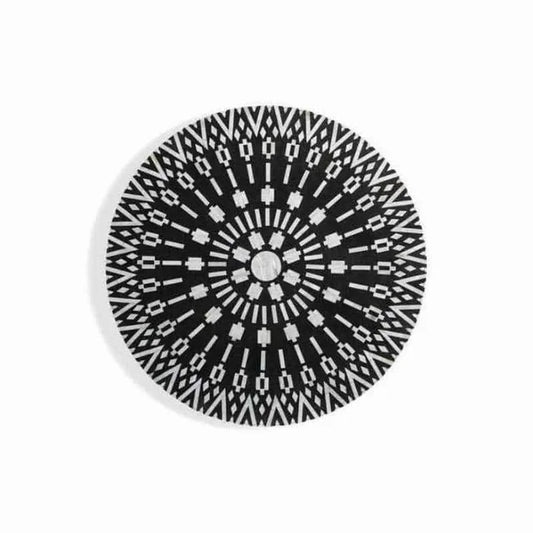 Bone Inlay Round Coffee Table for Home Centre Table Strip x Floral Pattern by Hansa Handicraft - Hansa Handicraft