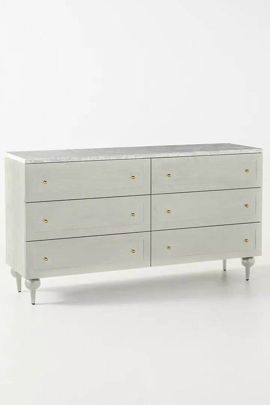 Fern Six-Drawer Dresser | Modern Dresser Chest Of 6 Drawers - Hansa Handicraft