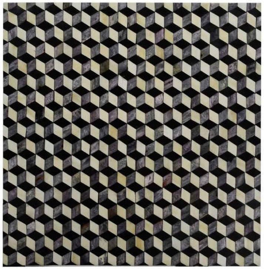 Bone Inlay End Table Handmade Indian Accent Table with Intricate Floral Design Decorative Boho Side Table for Living Room, Bedroom, or Entryway