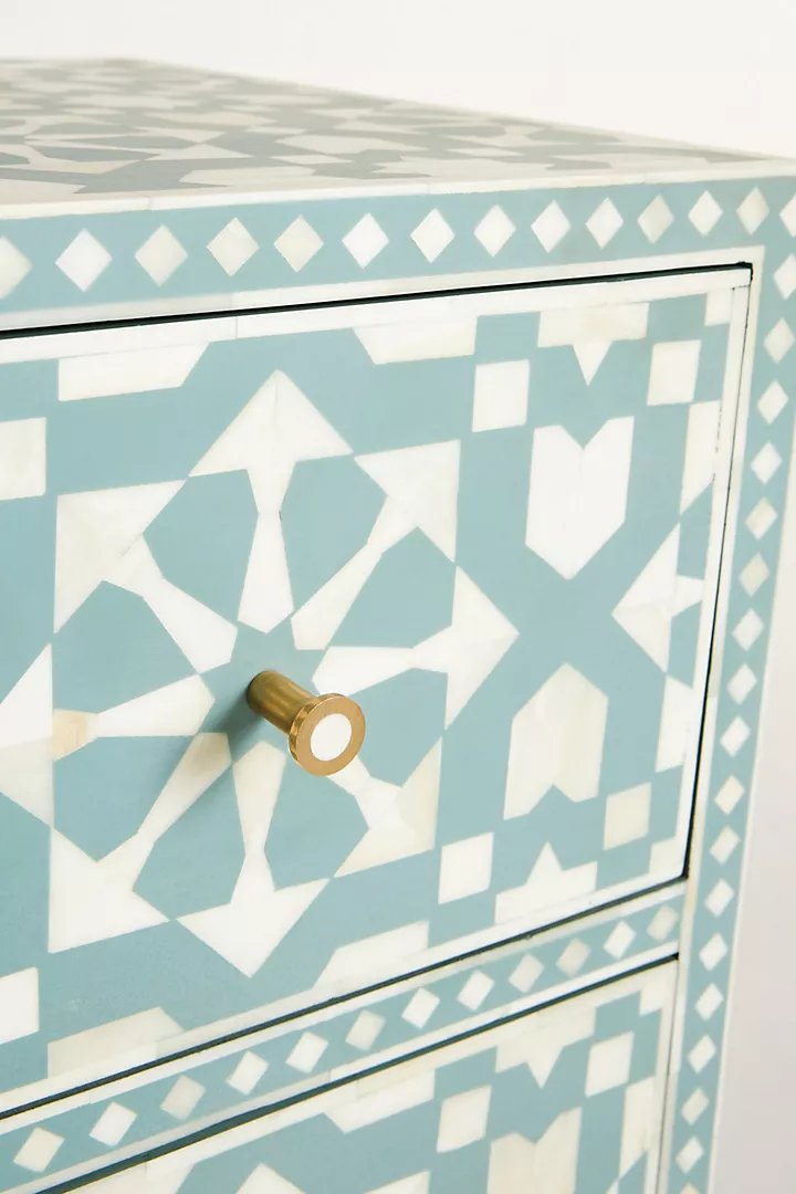 Bone Inlay Moroccan Design | Inlay Six-Drawer Dresser| Chest of 6 Drawers
