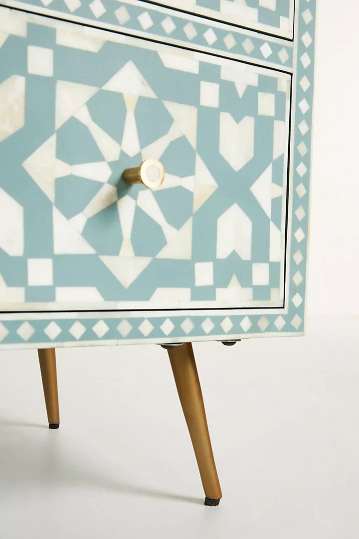 Bone Inlay Moroccan Design | Inlay Six-Drawer Dresser| Chest of 6 Drawers
