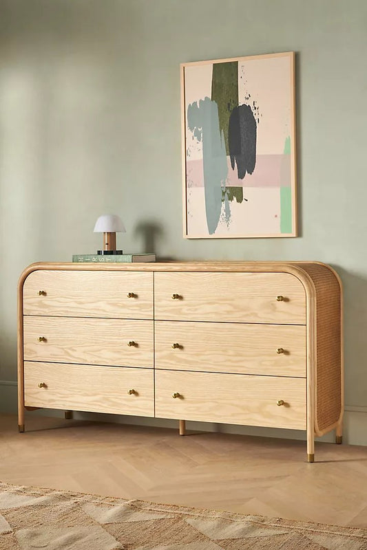 Heather field Dresser Six-Drawer Dresser | Modern dresser Chest of 6 drawers - Hansa Handicraft