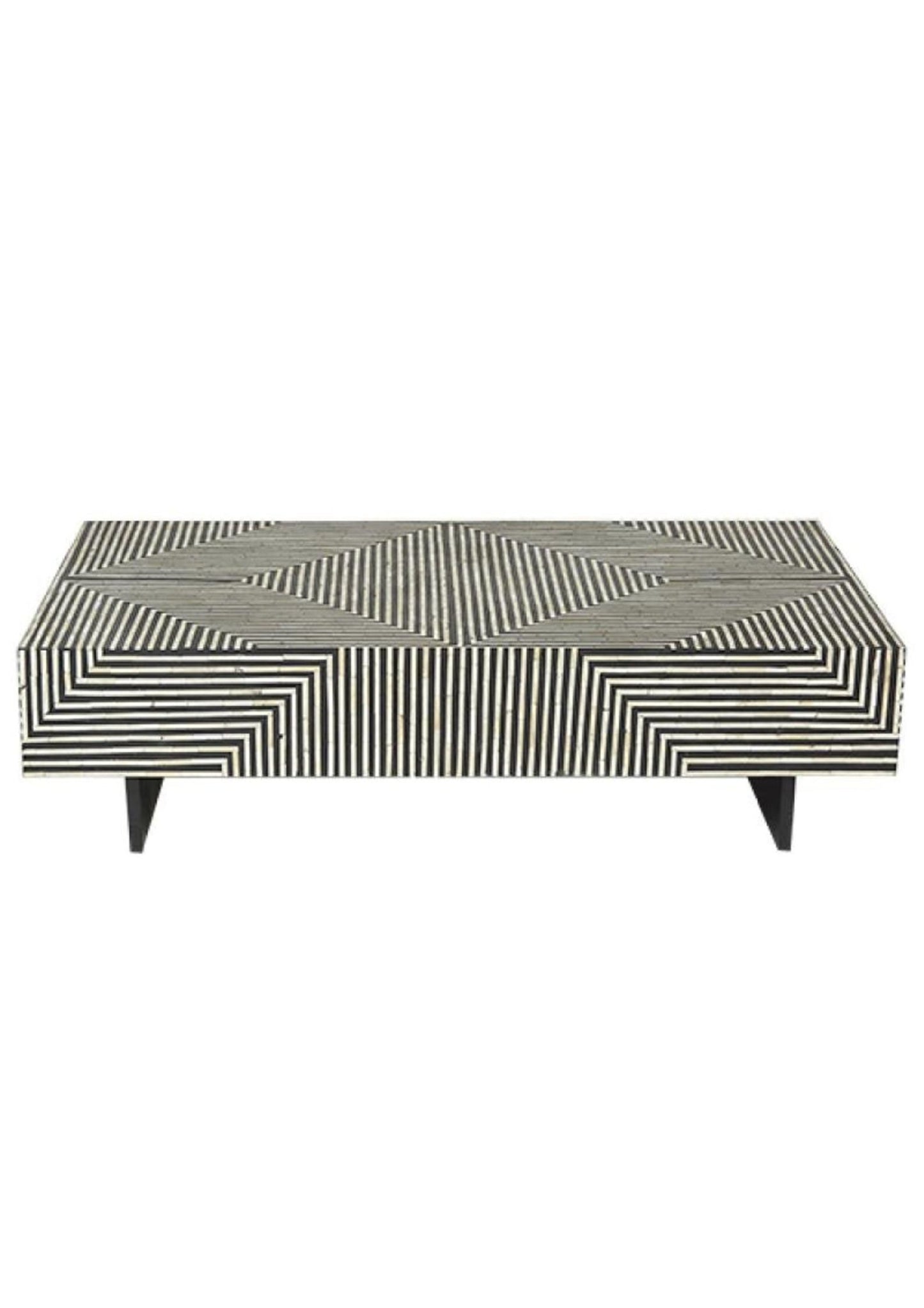 Bone Inlay Wooden Modern MonoChrome Pattern Coffee Table Furniture. - Hansa Handicraft