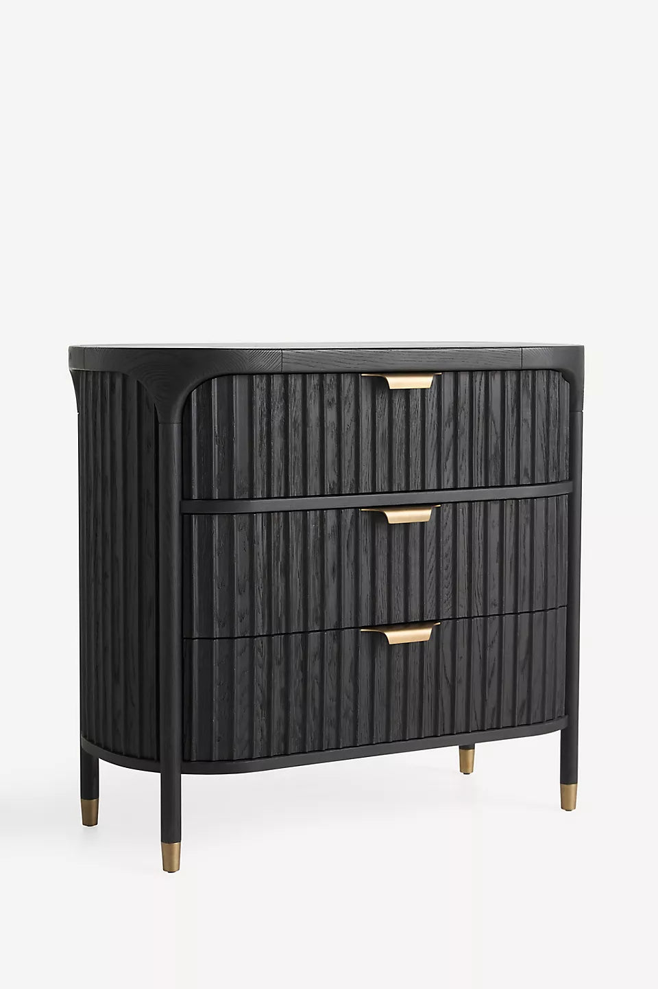 This is a stylish three-drawer dresser with a mid-century modern aesthetic - hansa handicraft