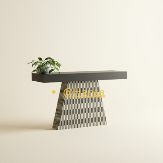 NOIR STRIPED CONSOLE TABLE-HANSA HANDICRAFT - Hansa Handicraft