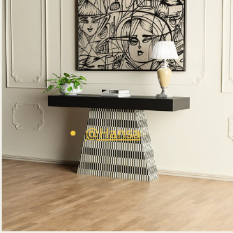 NOIR STRIPED CONSOLE TABLE-HANSA HANDICRAFT - Hansa Handicraft