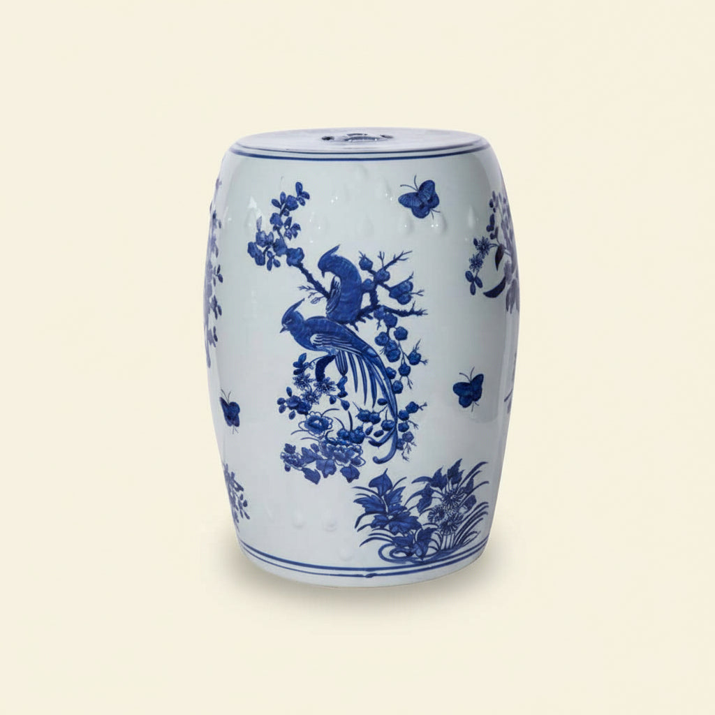 Bird & Butterfly Porcelain Garden Stool