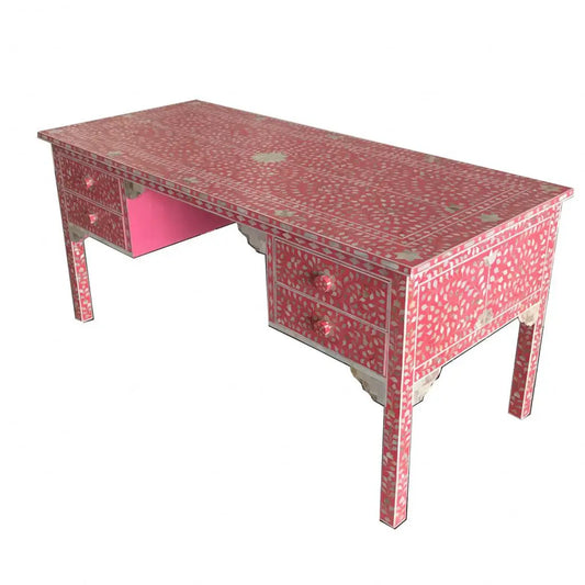 Pink Mother of Pearl desk/dressing table - hansa handcraft - Hansa Handicraft