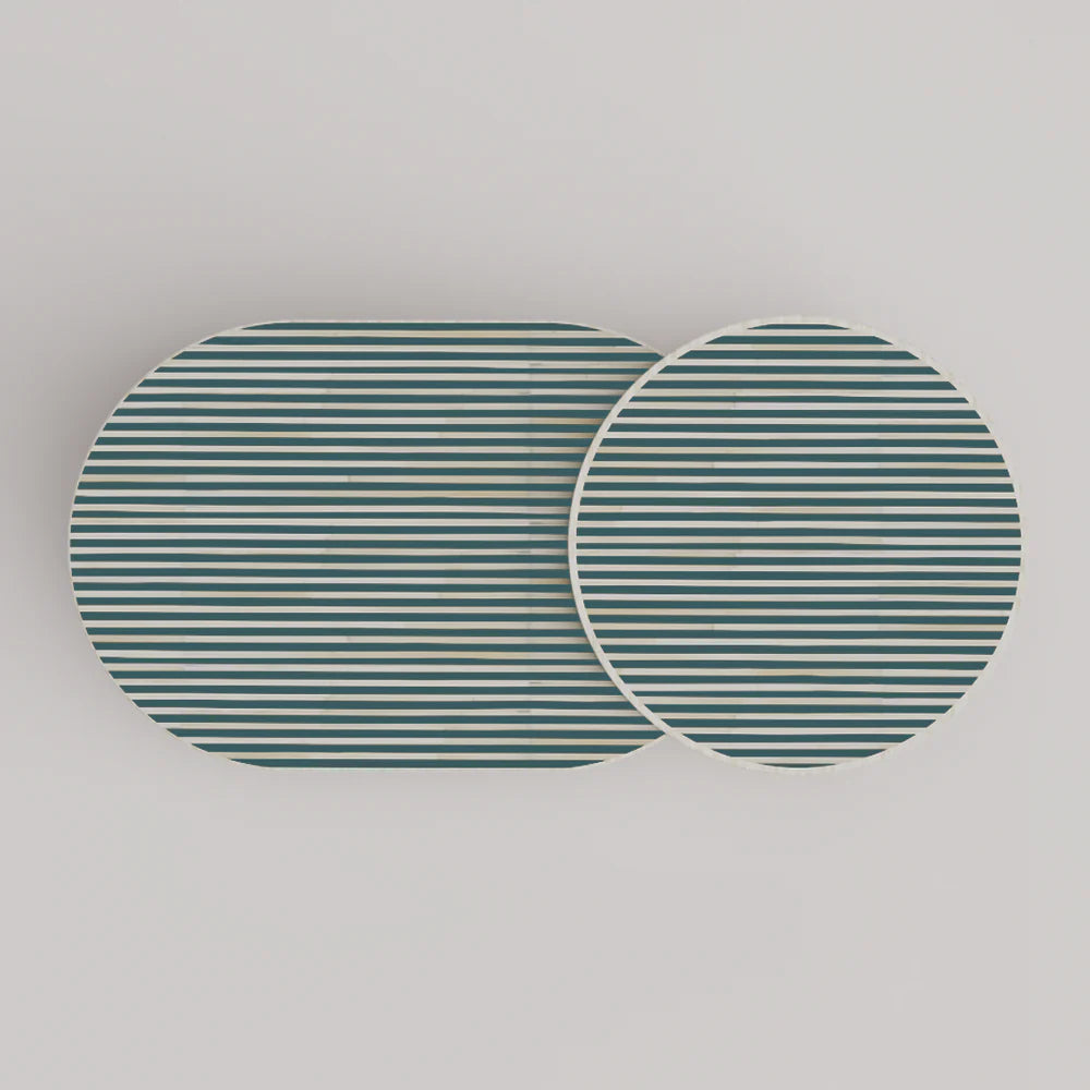 Jordan Waterfall Nesting Coffee Table – Bone Inlay Handcrafted Set by Hansa Handicrafts - Hansa Handicraft