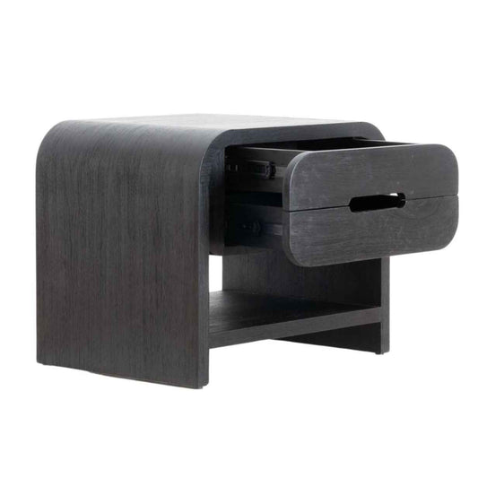 JAX (BED)SIDE TABLE | 2-DRAWERS + 1-SHELF | CHARCOAL