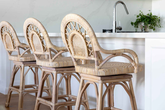 Lola Light Rattan Swivel Bar Stool
