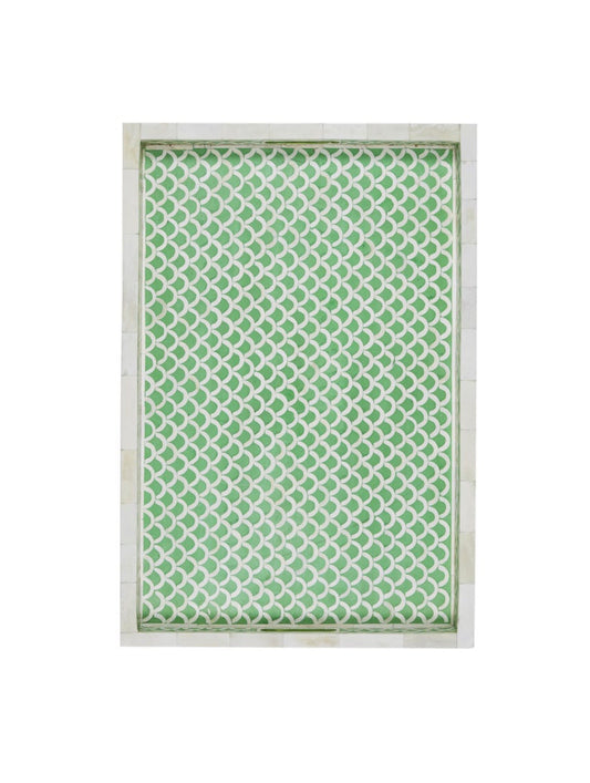 Handmade Bone Inlay Customized Serving Tray Fish Scale Design for Home Decor, Tray for Wedding, Tray for Restaurant, Tray for Coffee Table, Tray for Decor - Hansa Handicraft