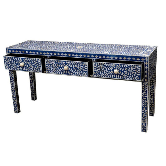 Mother of Pearl 3 Drawer Console Table Handmade with Customized. - Hansa Handicraft