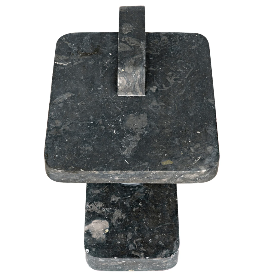 North Side Black Marble Side Table