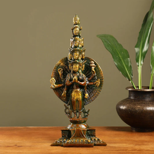 Brass Avlokeshwar Idol (Medium) - Hansa Handicraft