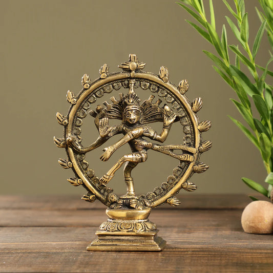 6" Brass Nataraja Statue | Handmade - Hansa Handicraft