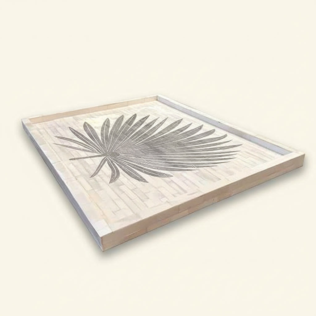 Palm Leaf Etched Tray