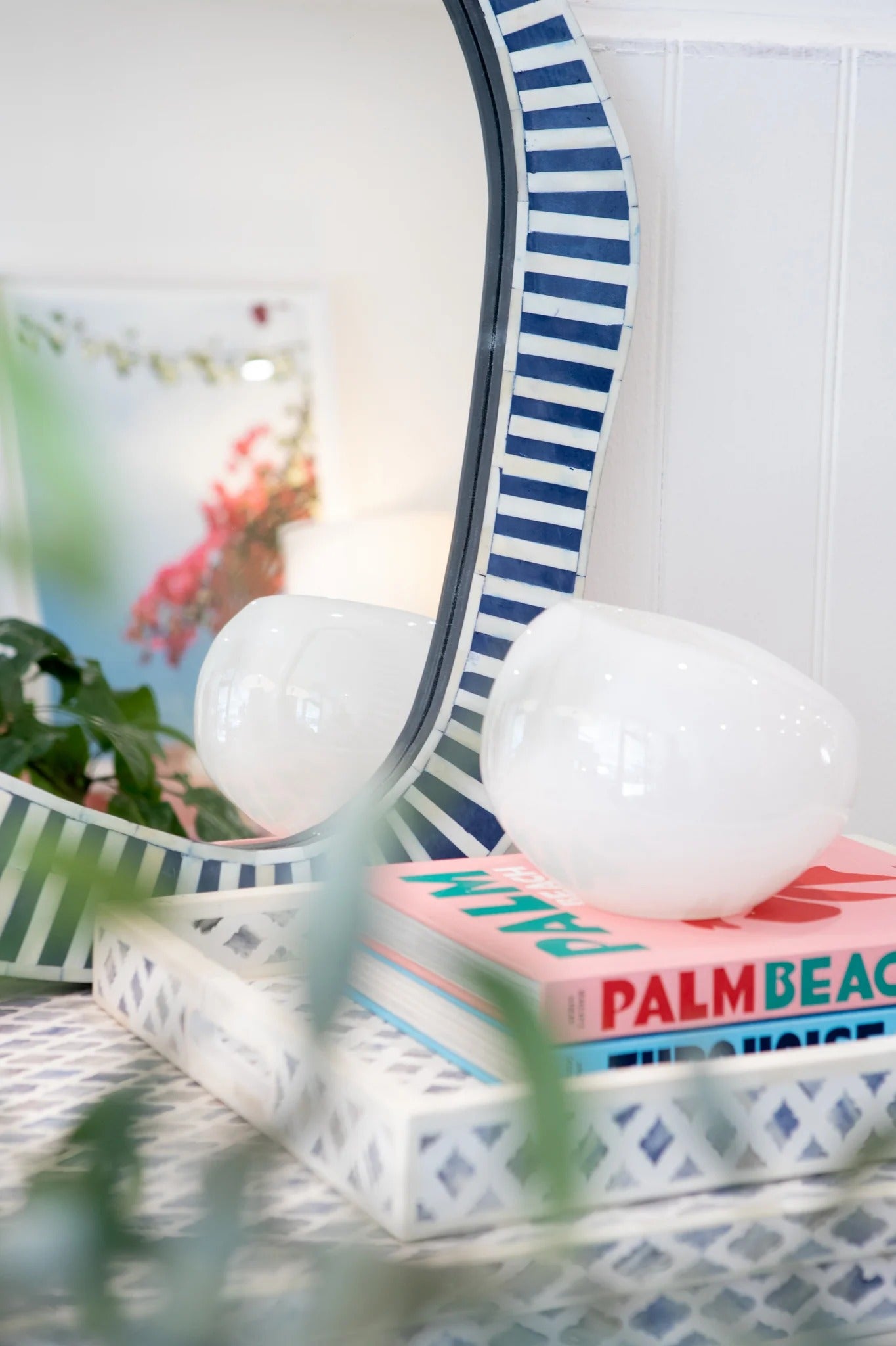 Bone Inlay Mirror Frame Irregular shape Handmade Decor Design Wood Frame Entryway, Hallway, Living Room, Closet Mirror - Hansa Handicraft