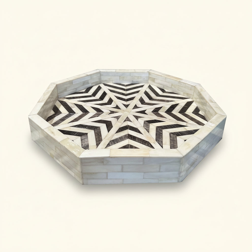 Etched Bone Starburst Tray