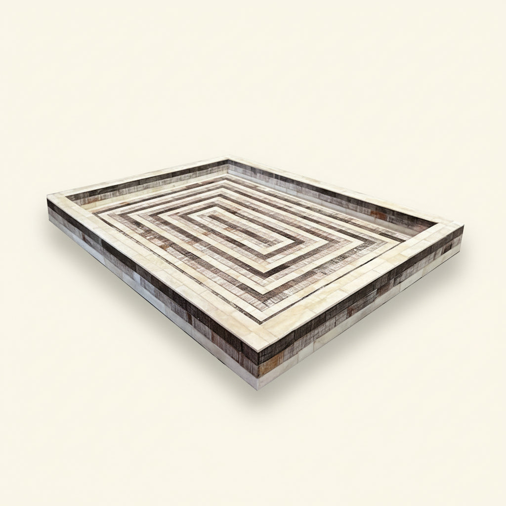 Brown Horn Etched Tray