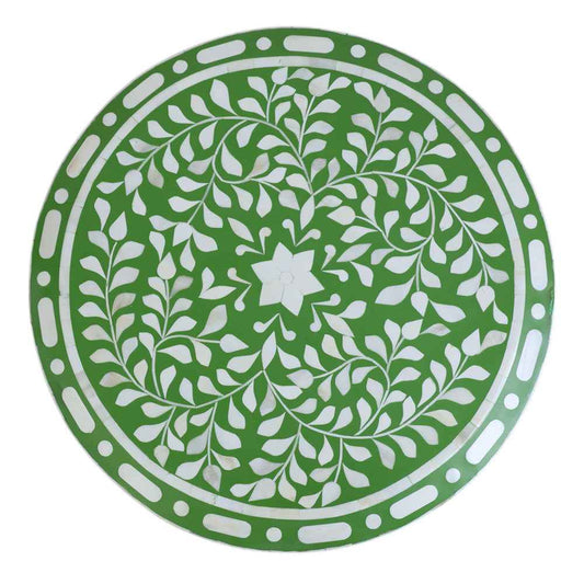 Bright Green Bone Inlay Side Table