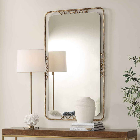 TAHOMA ANTIQUED GOLD MIRROR