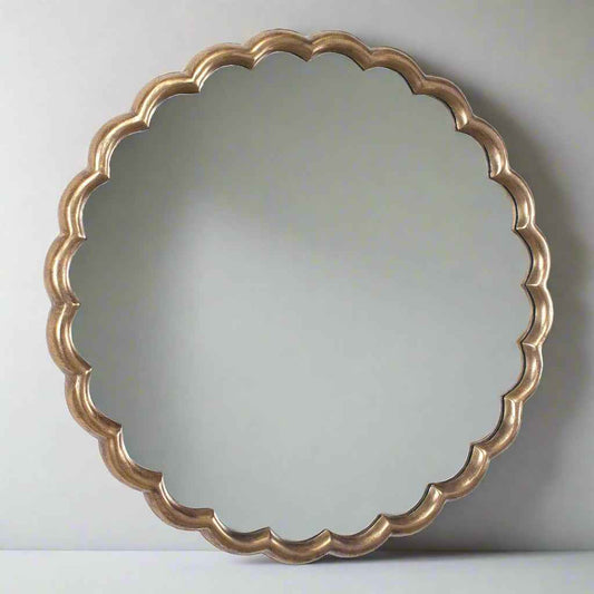 CERRITO ANTIQUE BRASS ROUND MIRROR