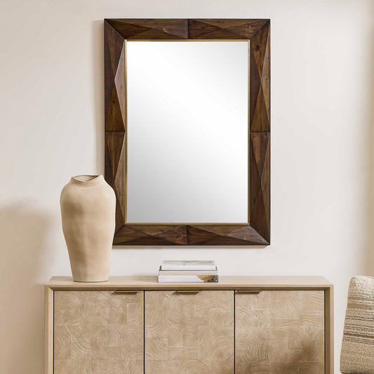 DIAMOND IN THE ROUGH WOOD MIRROR