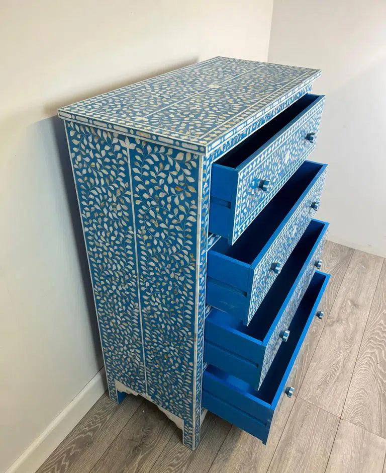 Blue Mother of Pearl Tallboy - hansa handicraft - Hansa Handicraft