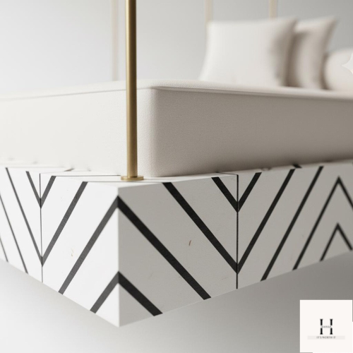 Modern White Wooden Hanging Bed Swing - Handcrafted Teak Jhula for Indoor & Outdoor Spaces | Luxury Minimalist Swing Daybed | Custom Home Décor by Hansa Handicraft