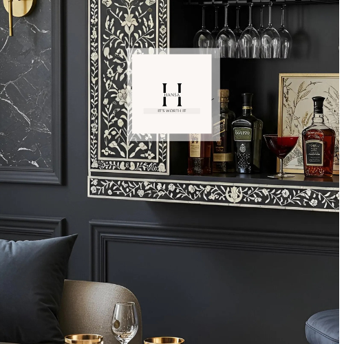 Bone Inlay Wall Bar Cabinet by Hansa Handicrafts - Hansa Handicraft