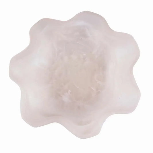 RESIN ORGANIC FRUIT BOWL | PINK WHITE