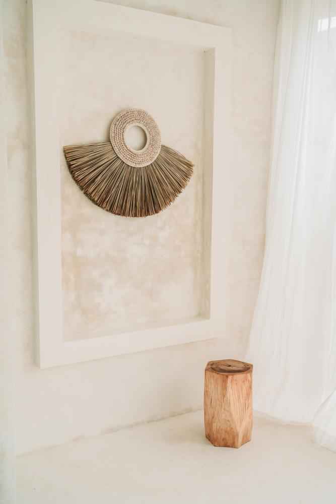 ADIRA SIDE TABLE + STOOL | NATURAL